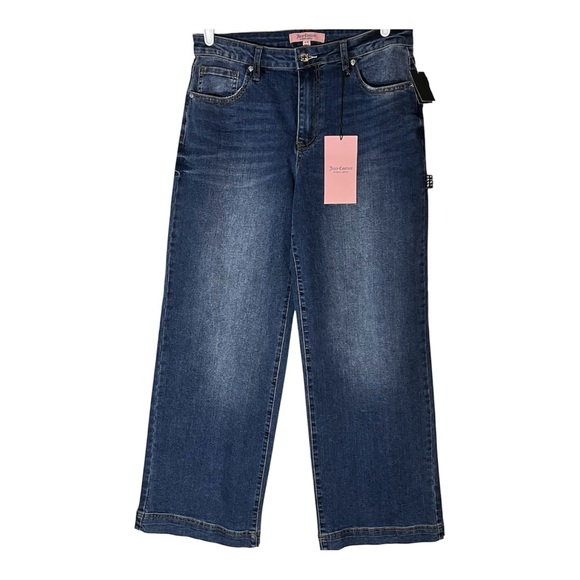 Juicy Couture Jeans 9/29 "Lunita" Y2K High Rise Wide Leg Relaxed Bedazzled NWT - Picture 2 of 6